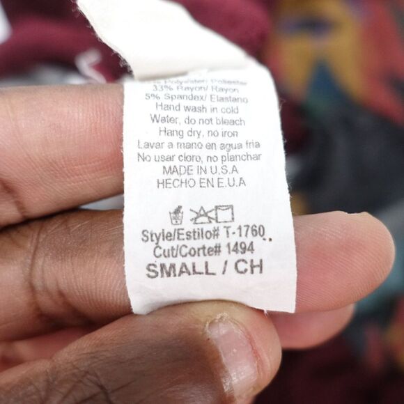 7th Ray Cardigan Women's Small Burgundy Aztec Pockets Long Sleeve Hooded Sweater - Picture 5 of 6